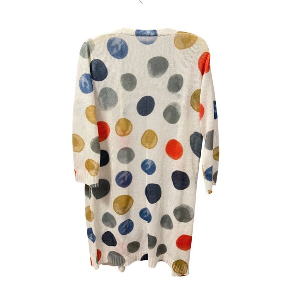 Ethyl Colorful Polka Dot Open Front Lightweight Cardigan Sz L/XL - Picture 10 of 12